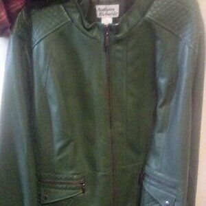Women's 5xl green pleather jacket
